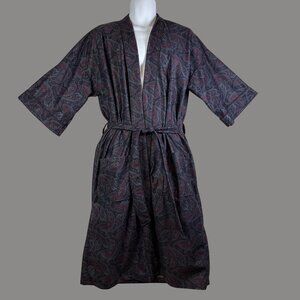 Vintage Retro Paisley Loungewear Soft Lightweight Brushed Robe Hugh Hefner USA